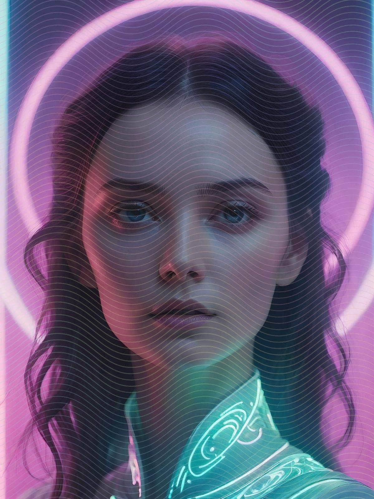 Goddess Portrait Glow Wave