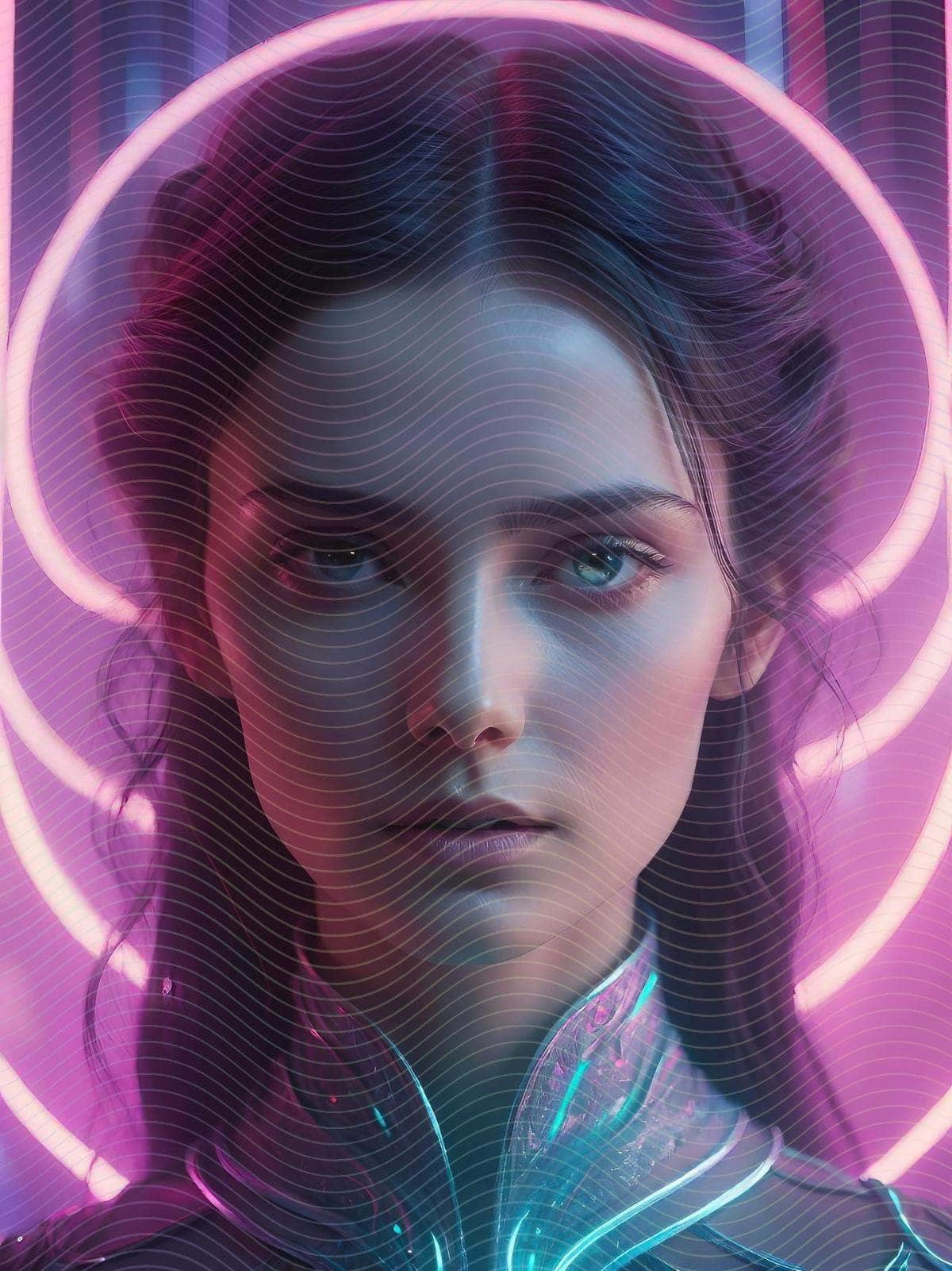 Goddess Portrait Glow Wave