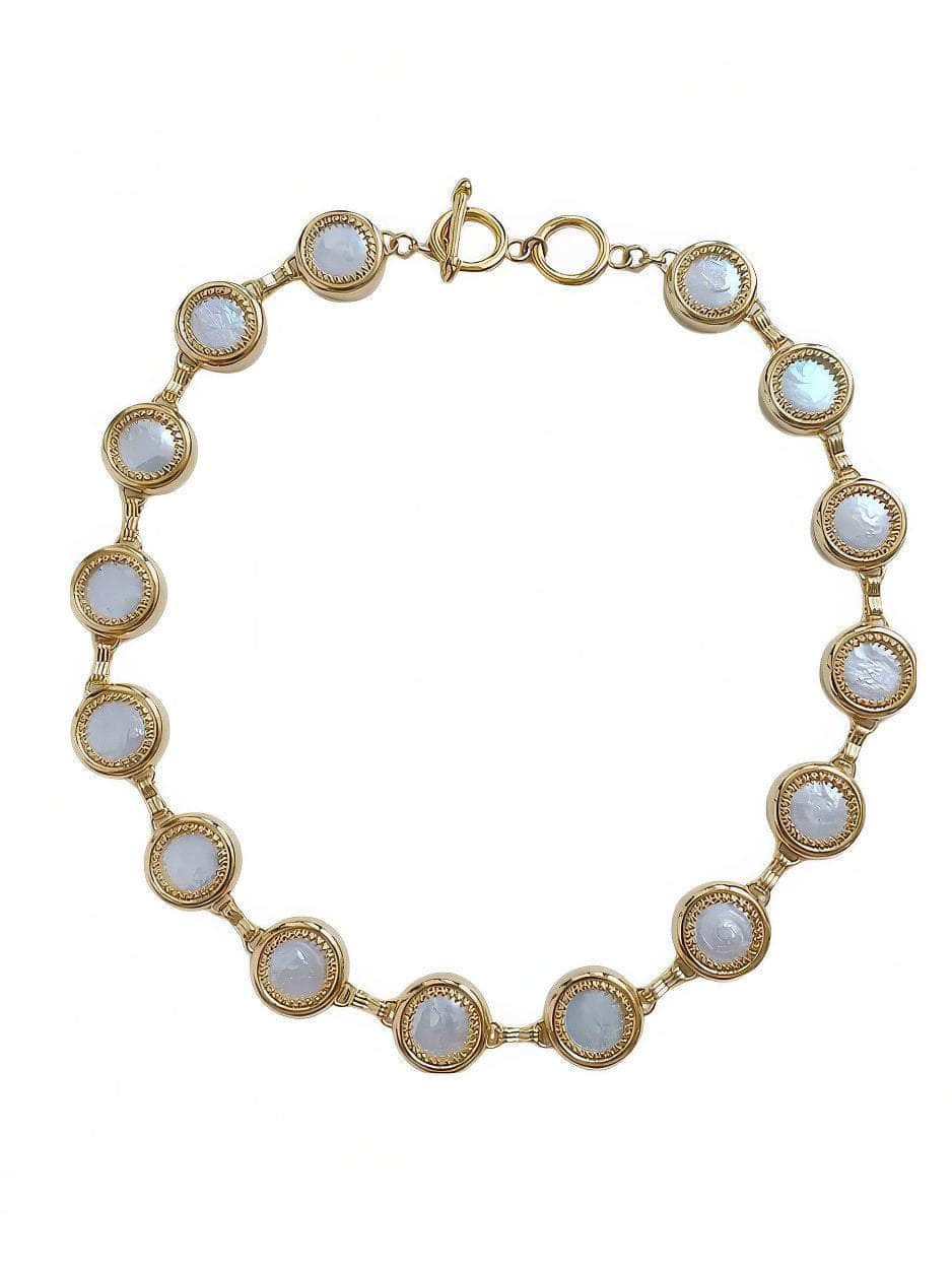 Gold Accented Opal Choker Necklace