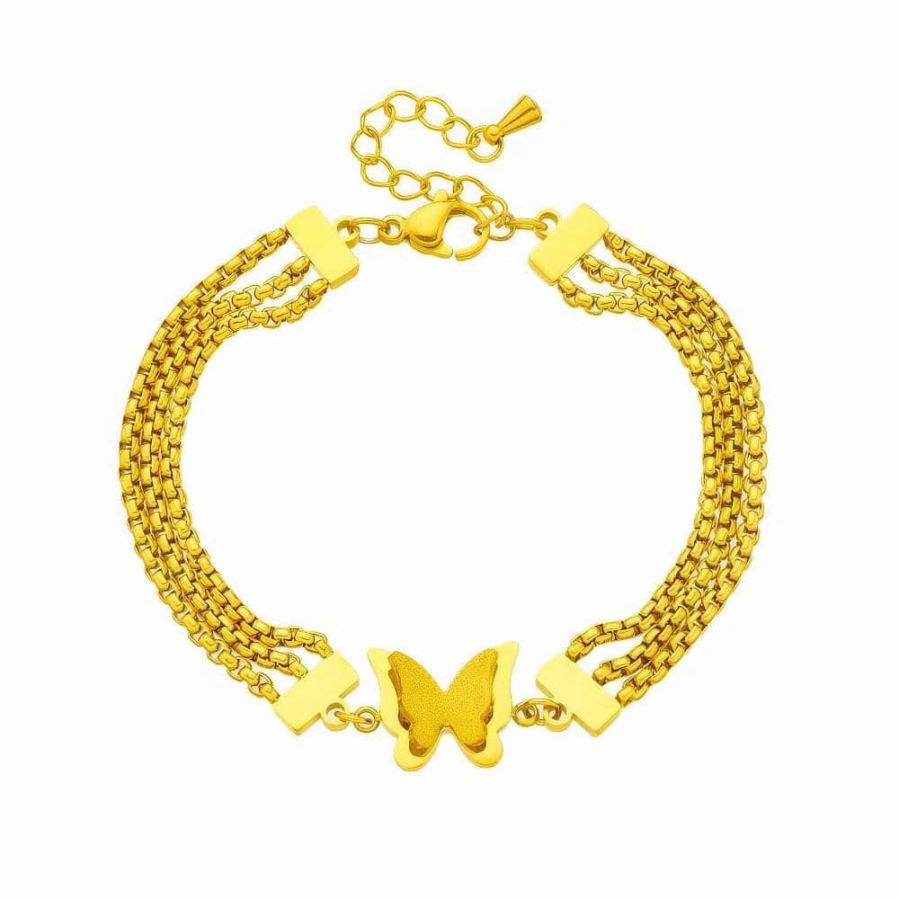 Gold Color Butterfly Charm Bracelet B787
