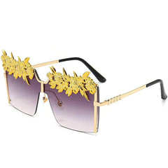 Gold Flower Frame Sunglasses