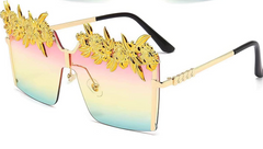 Gold Flower Frame Sunglasses