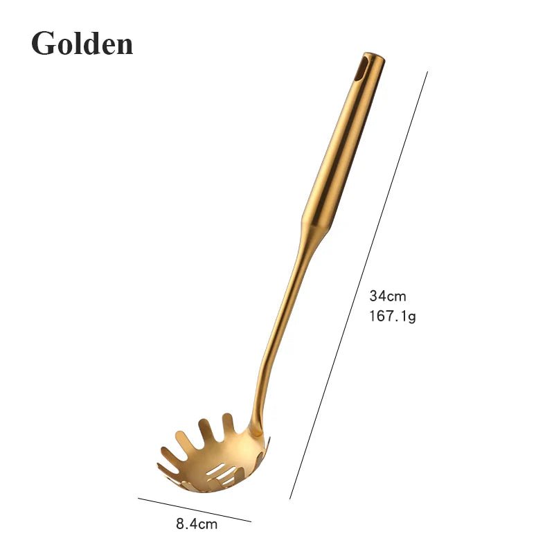 Gold Kitchenware Set - Long Handle Stainless Steel Cooking Tools 1Pc 1