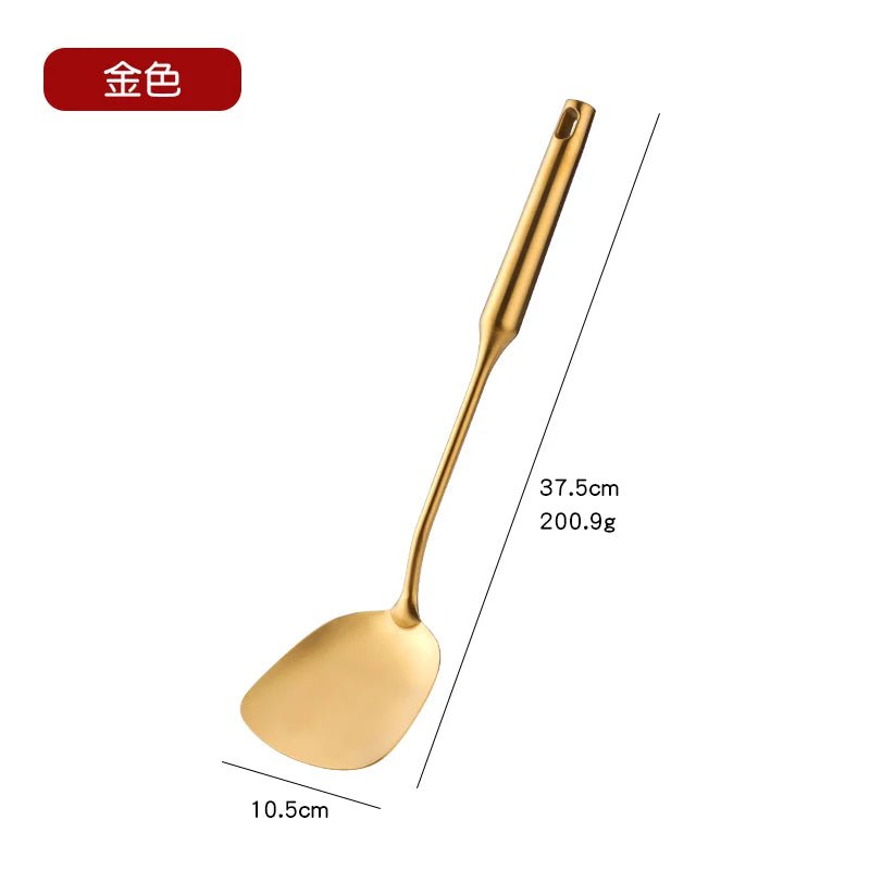 Gold Kitchenware Set - Long Handle Stainless Steel Cooking Tools 1Pc 5