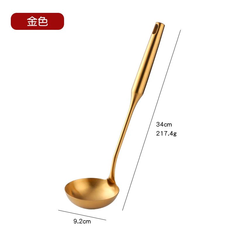 Gold Kitchenware Set - Long Handle Stainless Steel Cooking Tools 1Pc 9