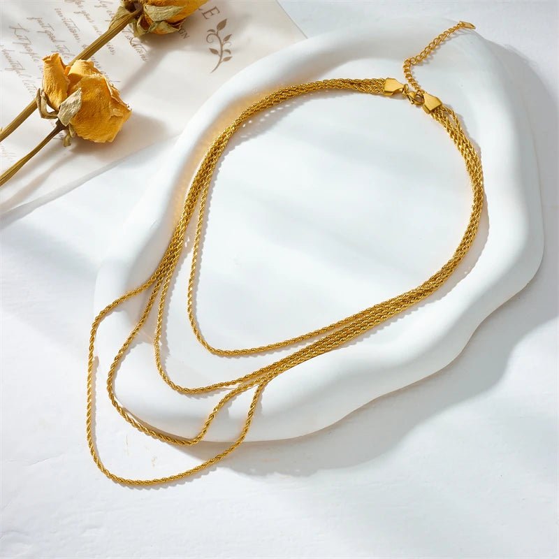 Gold Multilayer Trendy 4in1 Necklace N2250