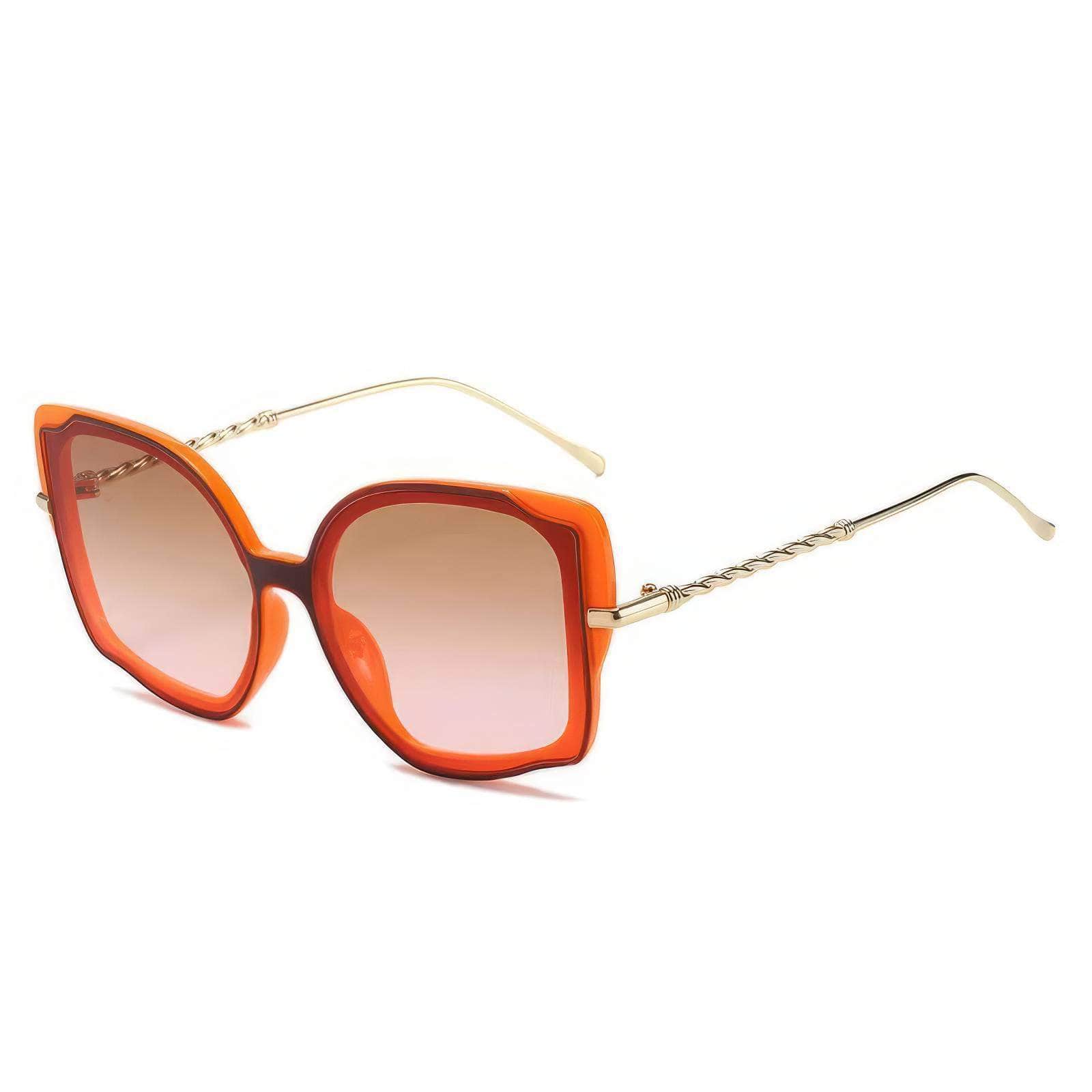 Gold Oversized Square Sunglasses Orange / Resin
