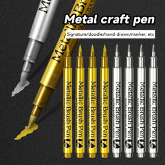 Gold Silver Metallic Marker Pen - Waterproof Permanent Paint for Rock, Mug, Ceramic, Glass DIY Painting Supplies