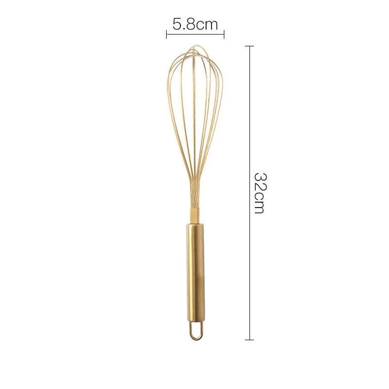 Gold Stainless Steel Kitchen Utensils Set with Storage Stand A4