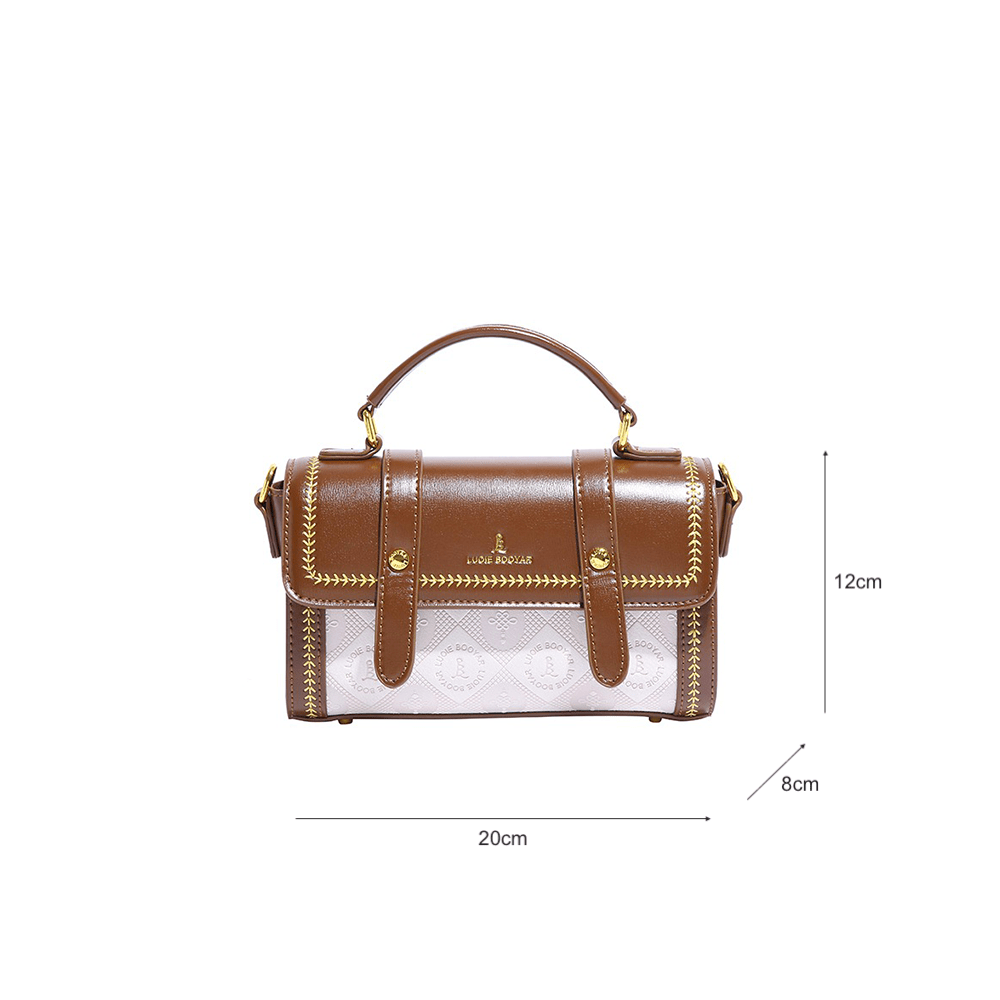 Golden Threads Embroidered Satchel Bag