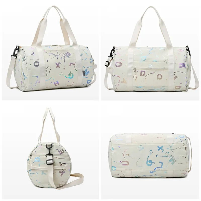Graffiti Letters Gym Bag: Waterproof Travel Fitness Duffel for Girls and Boys - Ideal for Gym, Yoga, Sports, and Dance