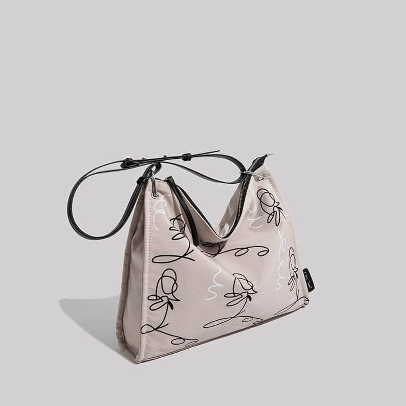 Graffiti-Printed Tote Bag with Ample Storage