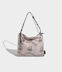 Graffiti-Printed Tote Bag with Ample Storage