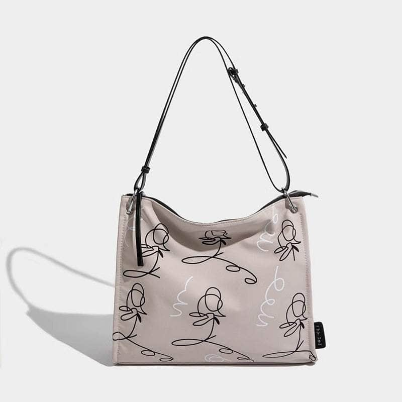 Graffiti-Printed Tote Bag with Ample Storage