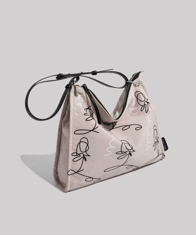 Graffiti-Printed Tote Bag with Ample Storage