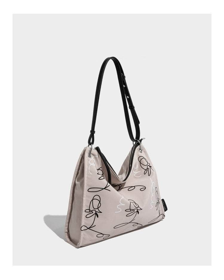 Graffiti-Printed Tote Bag with Ample Storage