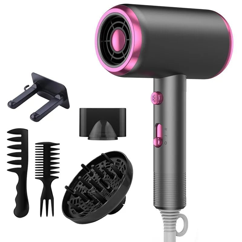 Hair Dryer with Diffuser & Comb Brush - 1800W Ionic, Constant Temperature Hair Care, Damage-Free
