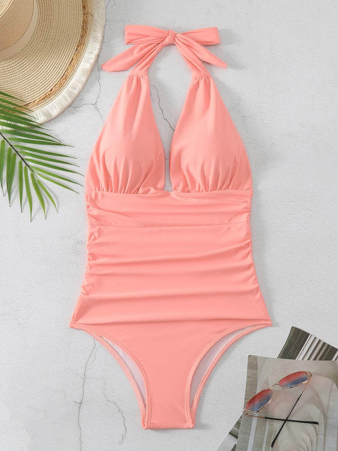 Halter Neck One-Piece Swimwear