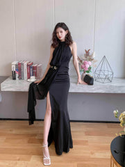 Halter Ruffled Wide-Leg Jumpsuit