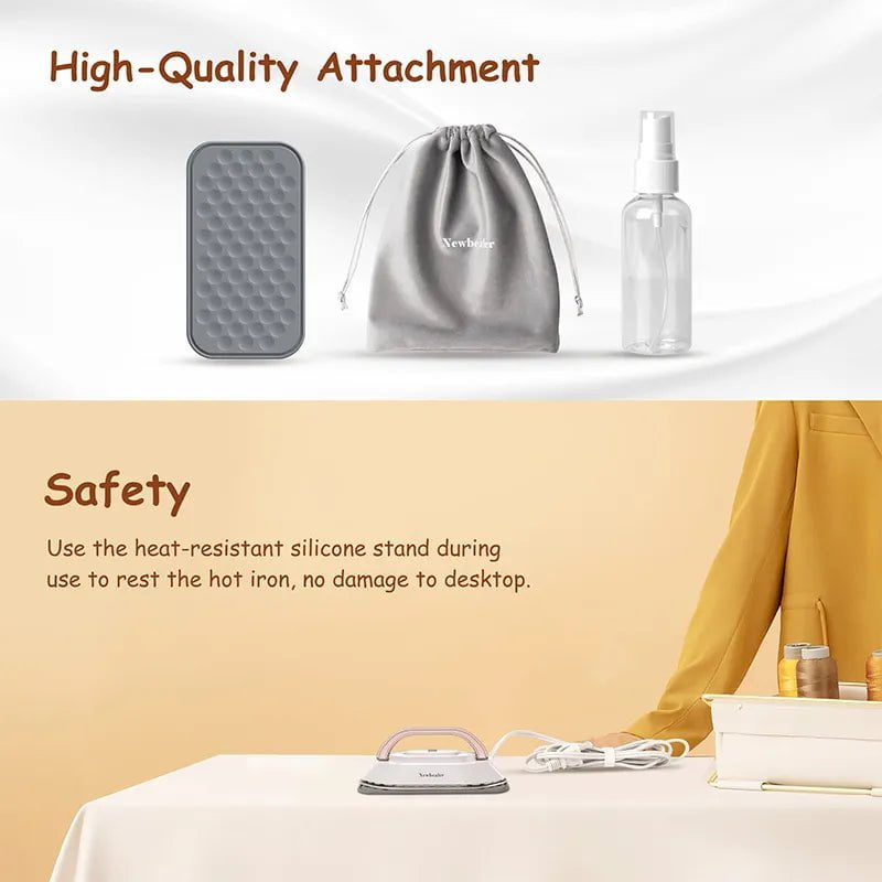 Handheld Mini Electric Dry Iron - 120V/220V Dual-Voltage, 30S Heat, Non-Steam Garment Irons for Clothes