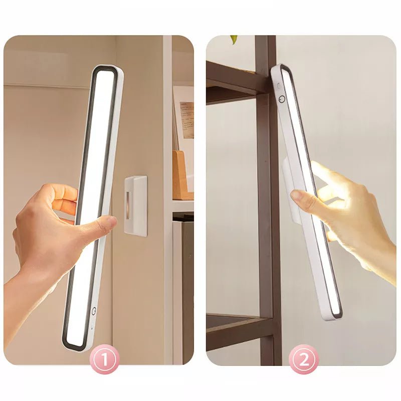 Hanging Magnetic Desk Lamp - LED, USB Rechargeable, Stepless Dimming, Cabinet Closet Wardrobe Night Light