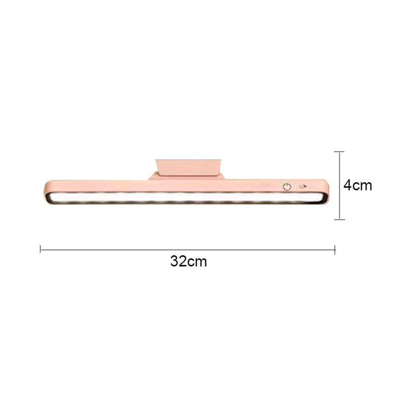 Hanging Magnetic Desk Lamp - LED, USB Rechargeable, Stepless Dimming, Cabinet Closet Wardrobe Night Light Pink