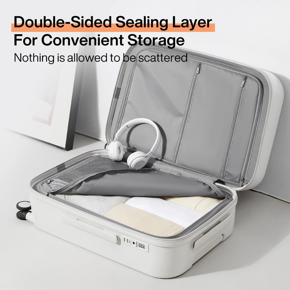 Hard Shell Carry-On Luggage with Cup Holder