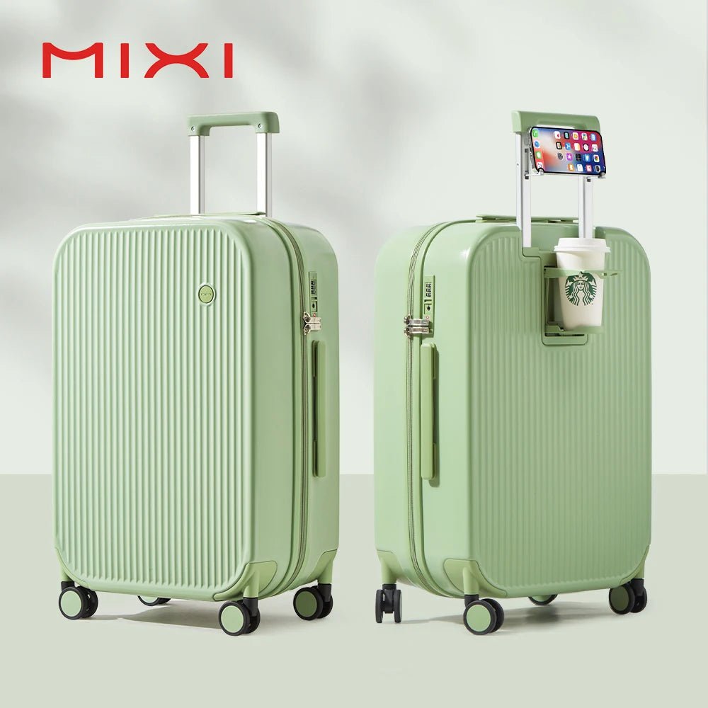 Hard Shell Carry-On Luggage with Cup Holder Avocado Green / 20