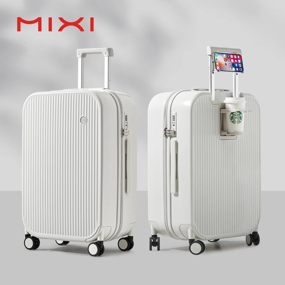 Hard Shell Carry-On Luggage with Cup Holder Smoke White / 20