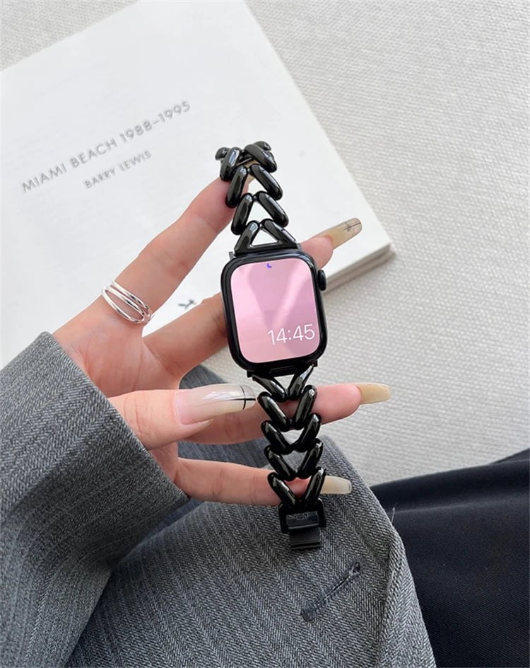 Heart and Starlight Metal Strap for Apple Watch Band Black / 49mm