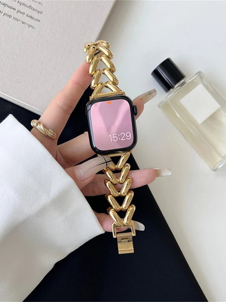 Heart and Starlight Metal Strap for Apple Watch Band Gold / 38 or 40 or 41mm