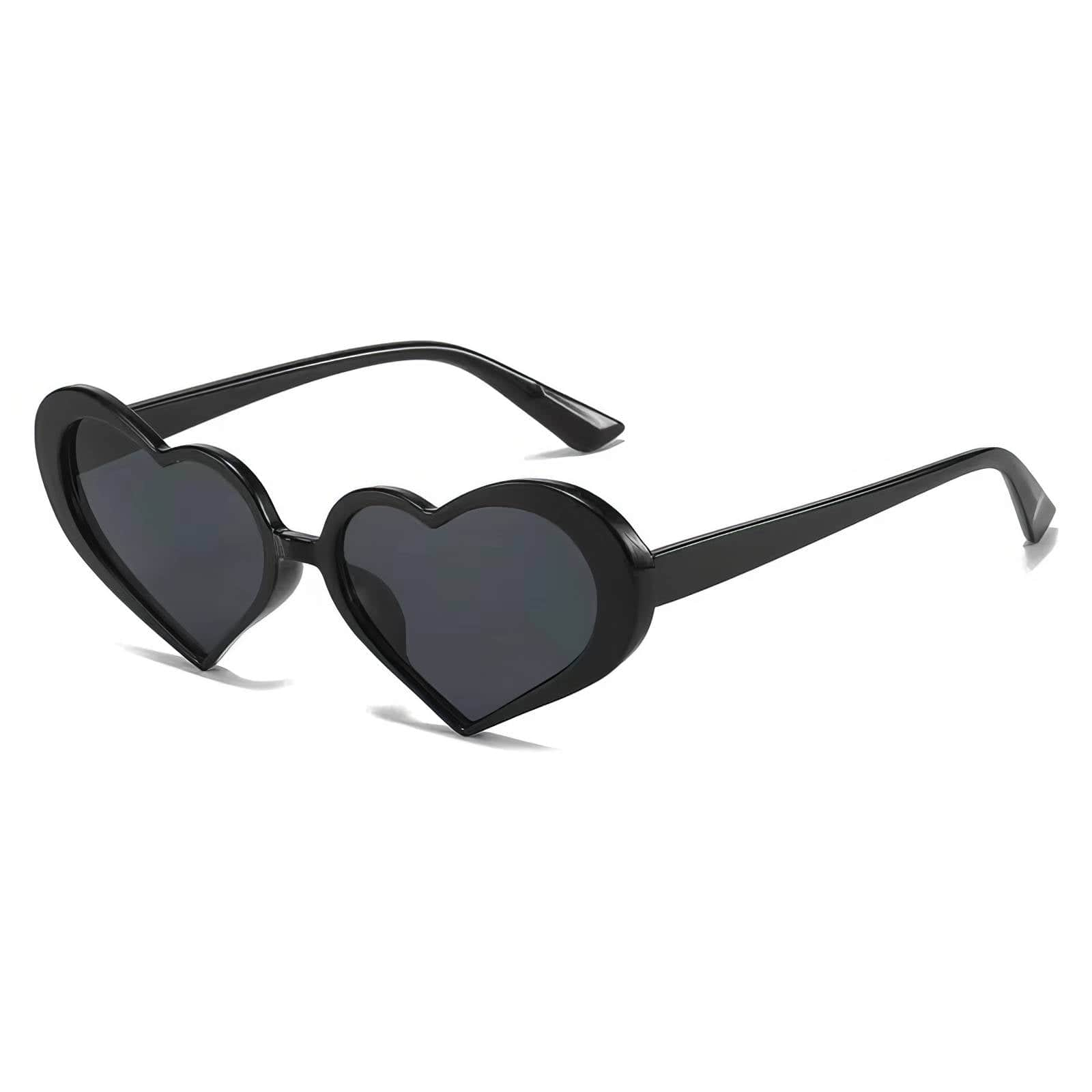 Heart Frame Cat Eye Sunglasses Black/Gray / Resin