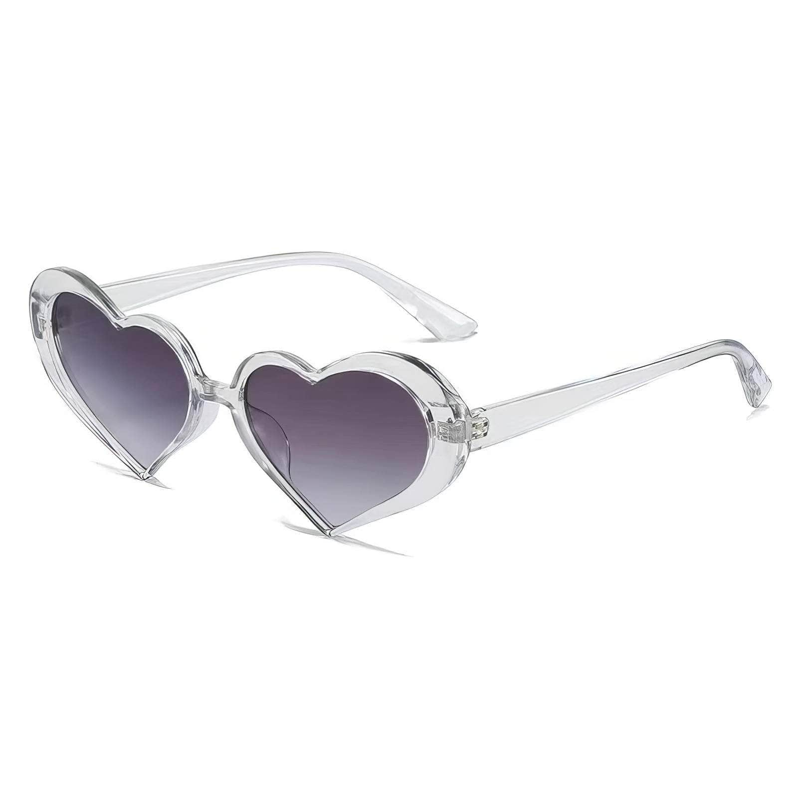 Heart Frame Cat Eye Sunglasses Gray/White / Resin