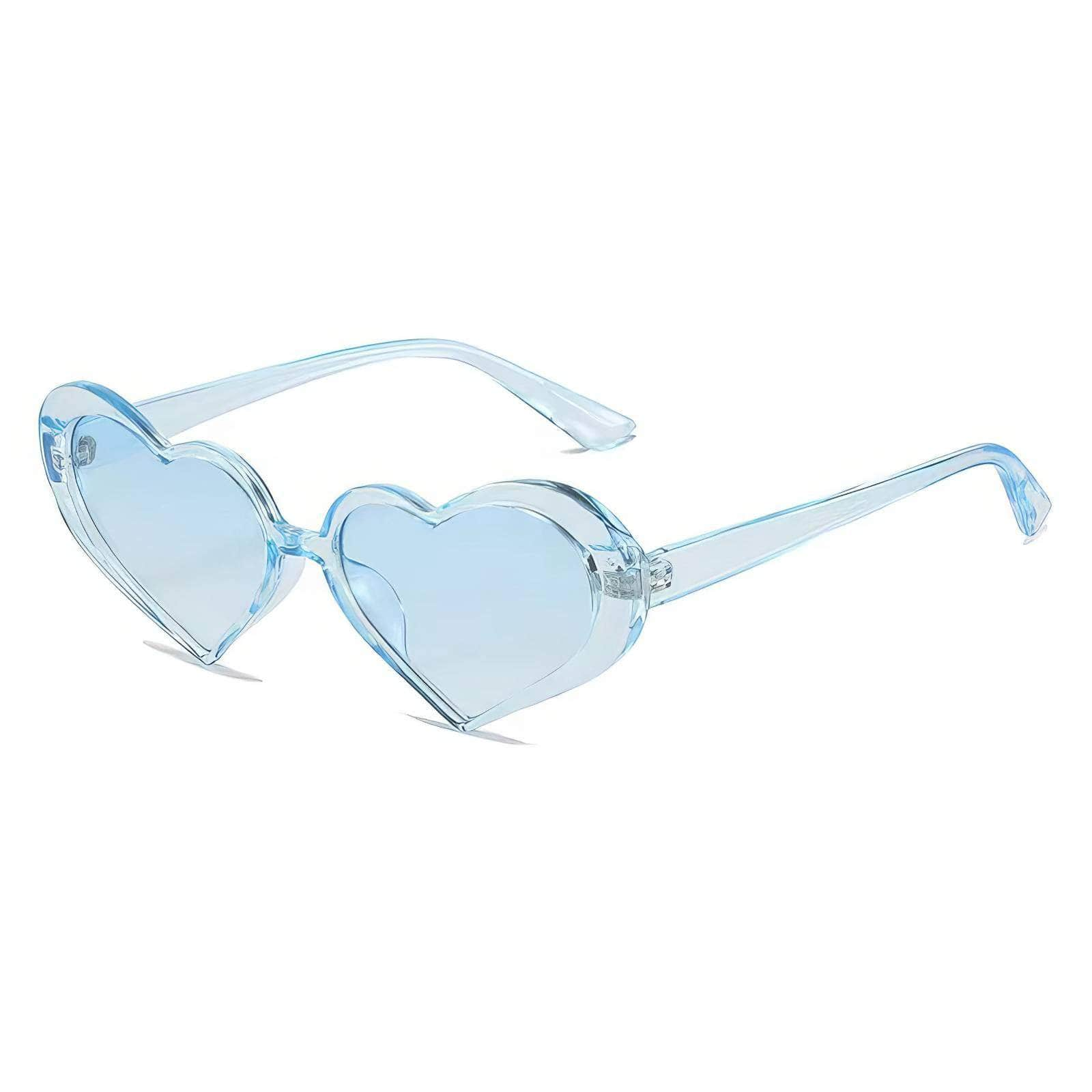 Heart Frame Cat Eye Sunglasses Light Blue / Resin