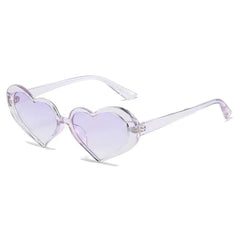 Heart Frame Cat Eye Sunglasses Light Purple / Resin