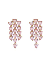 Heart Shaped Crystal Drop Chandelier Earrings