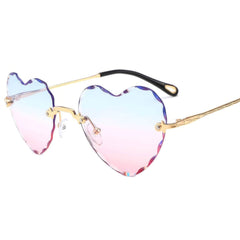 Heart Shaped Sunglasses Blue Powder/Gold / Resin