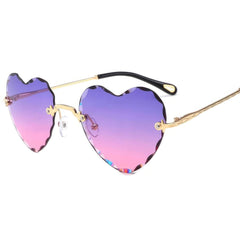 Heart Shaped Sunglasses Purple/Gold / Resin