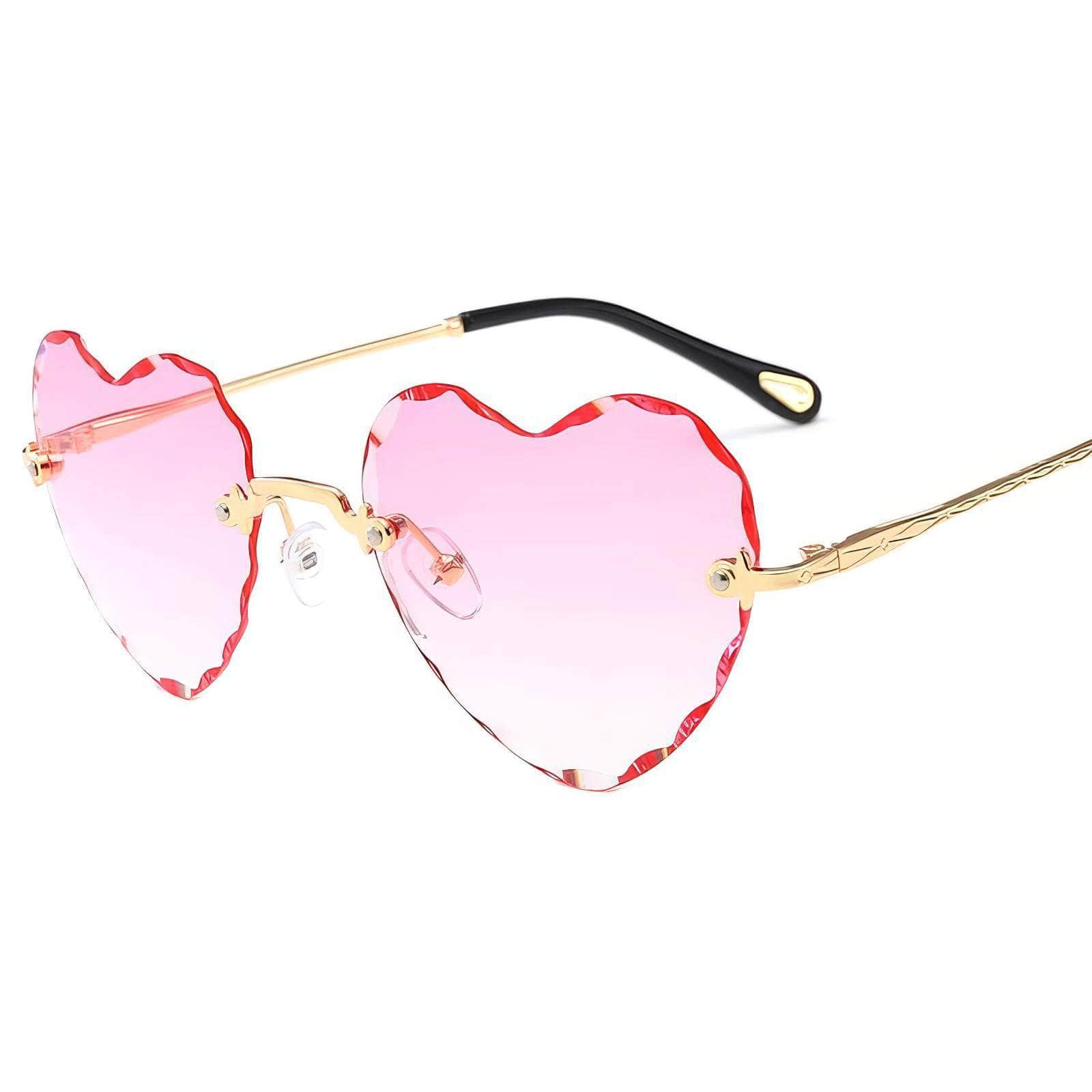 Heart Shaped Sunglasses Shallow Powder/Gold / Resin