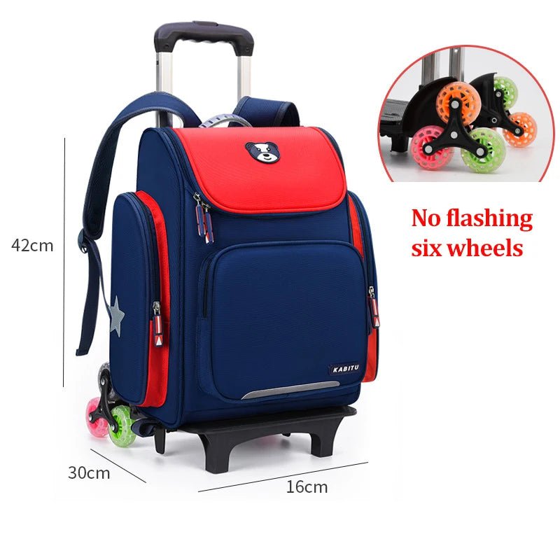 High capacity Student School bag Rolling Backpack kids Trolley bag school backpack wheeled bag Children Trolley backpack wheels 6 wheels 1