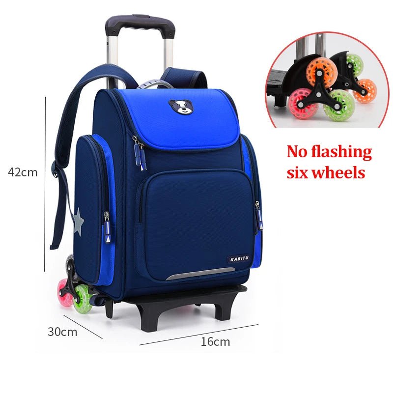 High capacity Student School bag Rolling Backpack kids Trolley bag school backpack wheeled bag Children Trolley backpack wheels 6 wheels 2