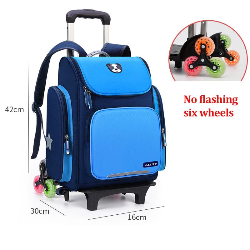 High capacity Student School bag Rolling Backpack kids Trolley bag school backpack wheeled bag Children Trolley backpack wheels 6 wheels 3