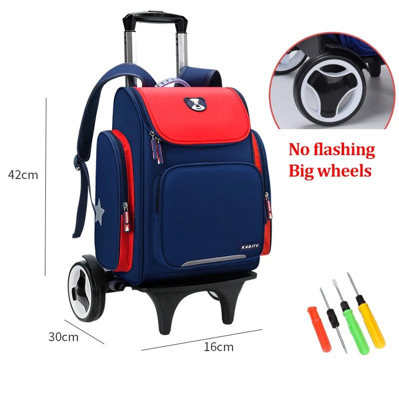 High capacity Student School bag Rolling Backpack kids Trolley bag school backpack wheeled bag Children Trolley backpack wheels Big 2 wheels 2