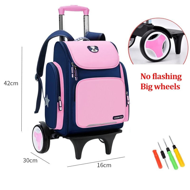 High capacity Student School bag Rolling Backpack kids Trolley bag school backpack wheeled bag Children Trolley backpack wheels Big 2 wheels