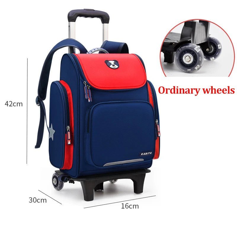 High capacity Student School bag Rolling Backpack kids Trolley bag school backpack wheeled bag Children Trolley backpack wheels Ordinary 2 wheels 1