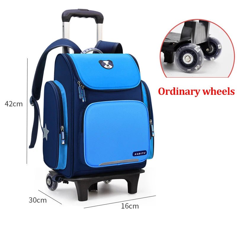 High capacity Student School bag Rolling Backpack kids Trolley bag school backpack wheeled bag Children Trolley backpack wheels Ordinary 2 wheels 3