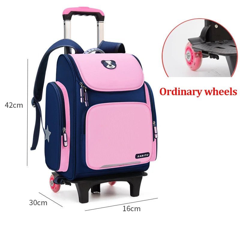 High capacity Student School bag Rolling Backpack kids Trolley bag school backpack wheeled bag Children Trolley backpack wheels Ordinary 2 wheels