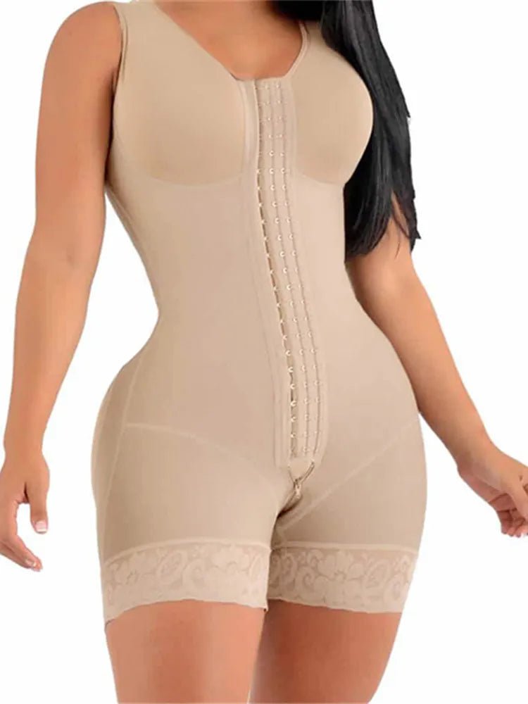 High Compression Fajas Colombiana Short Girdles With Brooches Bust For Daily And Post-Surgical Use Slimming Sheath Belly Women skin / XS