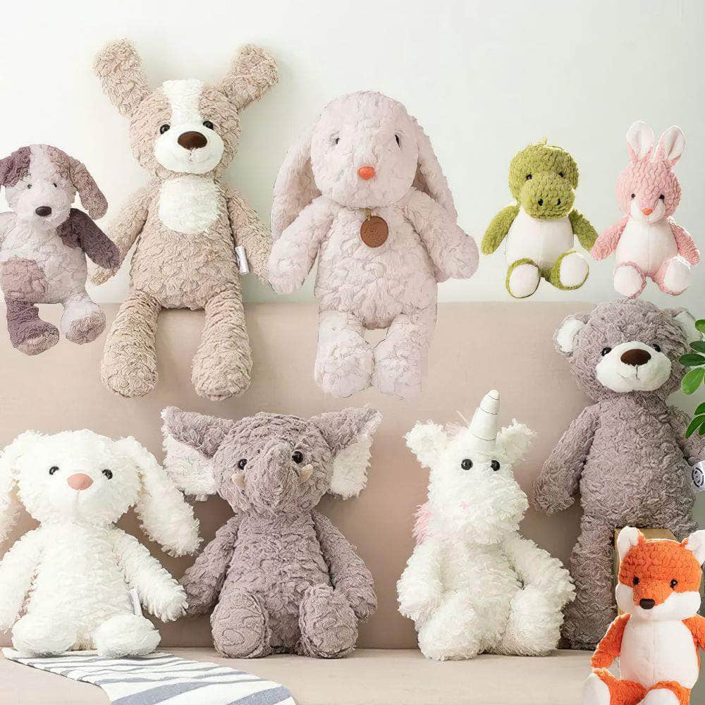 High-Quality Soft Stuffed Cartoon Animals - Bunny, Teddy Bear, Dog, Elephant, Unicorn