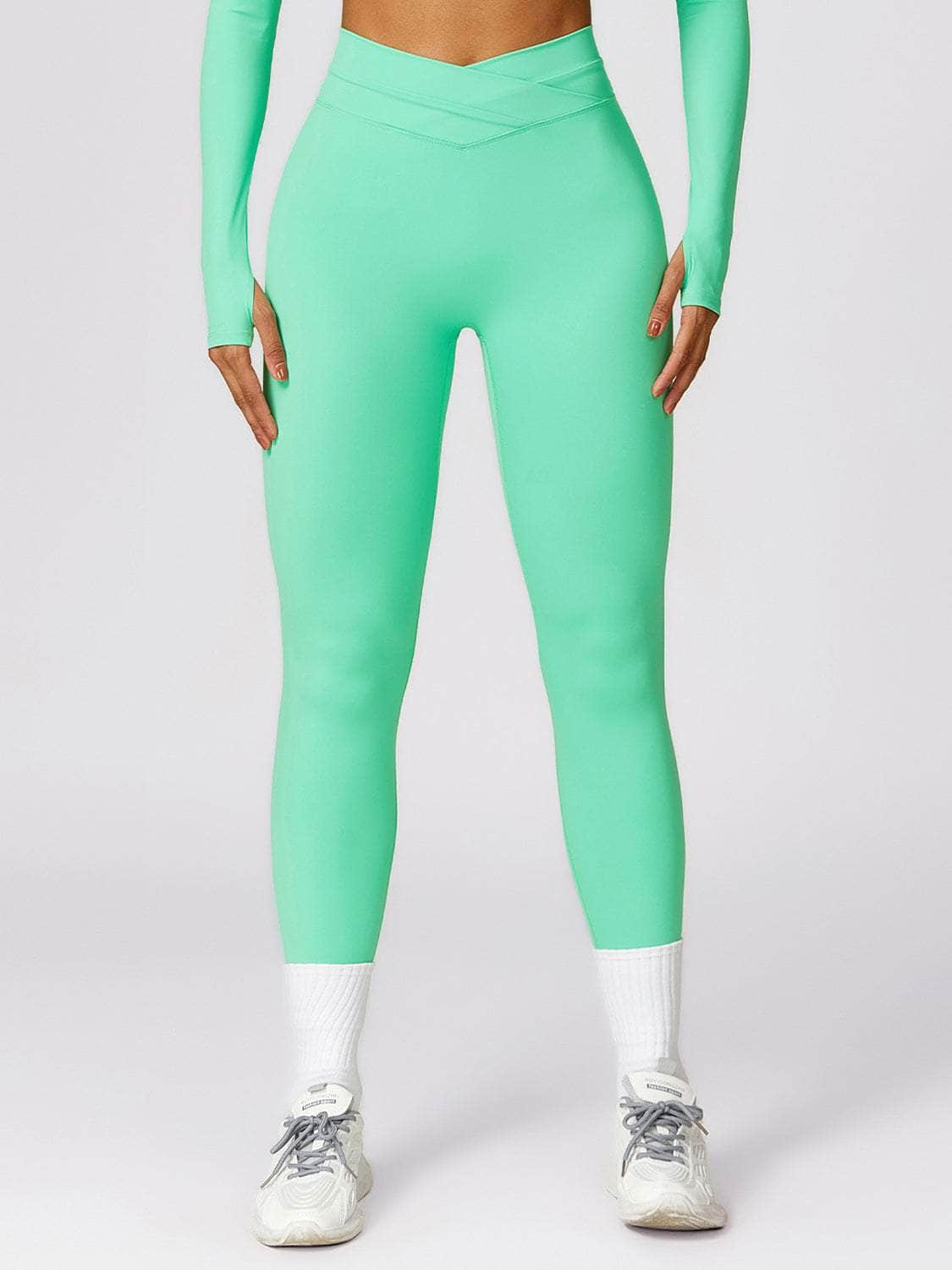 High Waist Active Leggings Mint Green / S